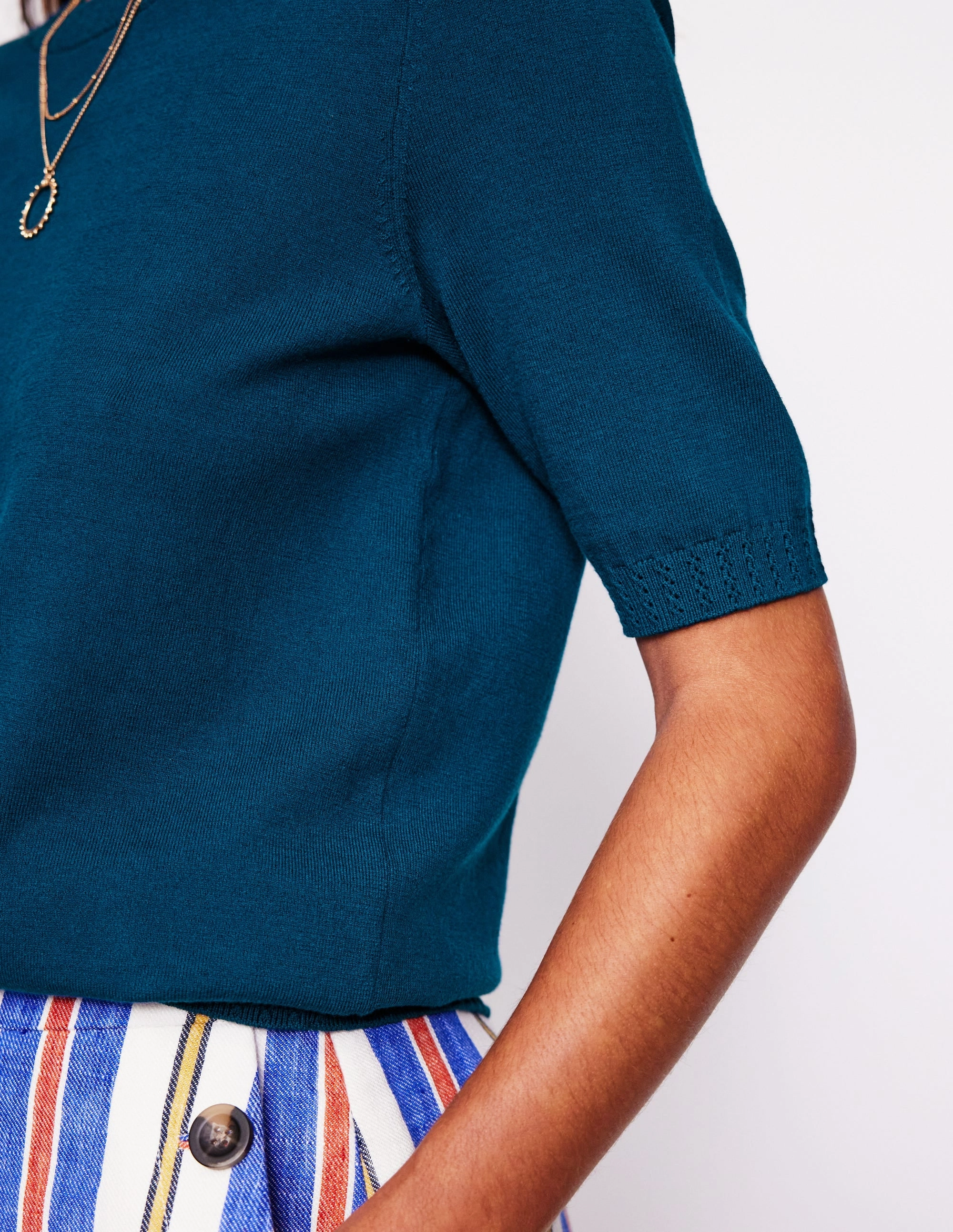 Street Comfort Emilia Cotton Crew T-shirt-Harbour Blue