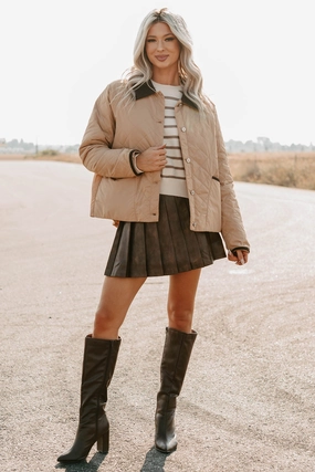 variety Up & Coming Quilted Barn Jacket (Camel)