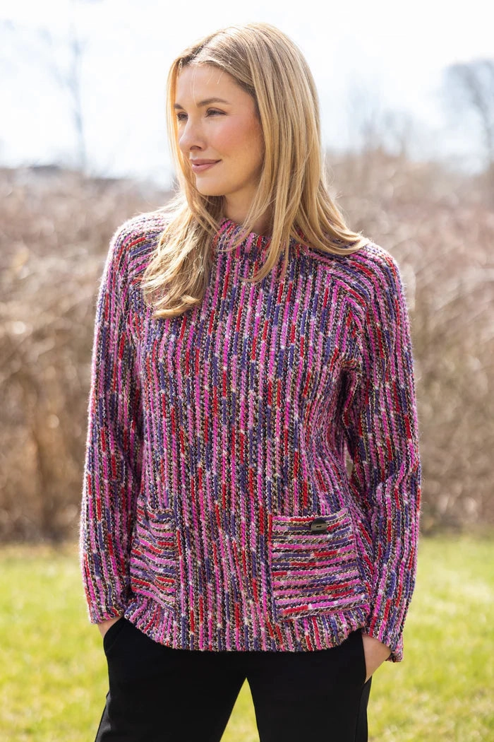 Habitat Mosaic Knit Pink Pullover Sweater Casual dress Basic Wardrobe