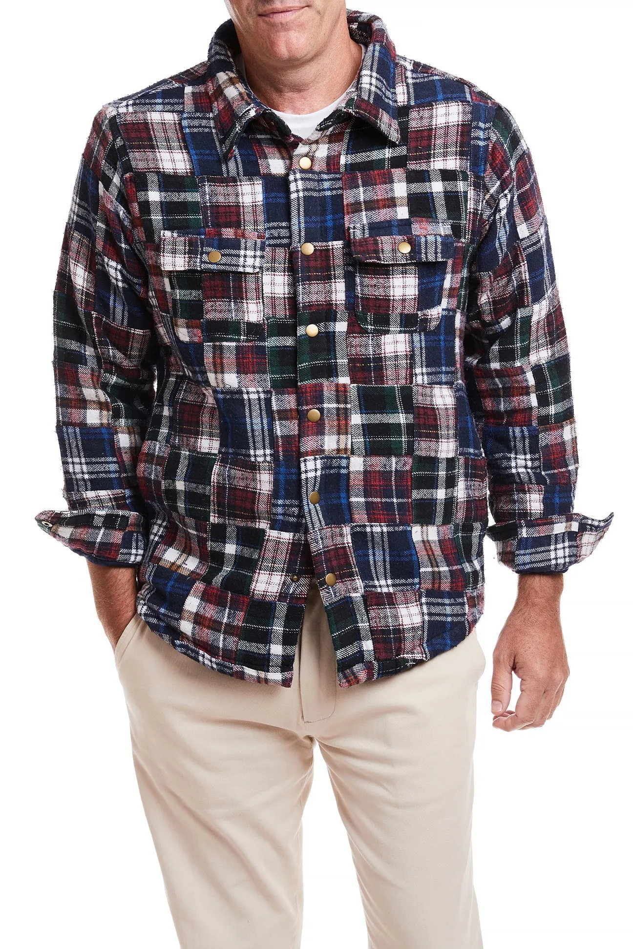 WrinkleResistantFinish Shacket Colorado Flannel Patch Madras