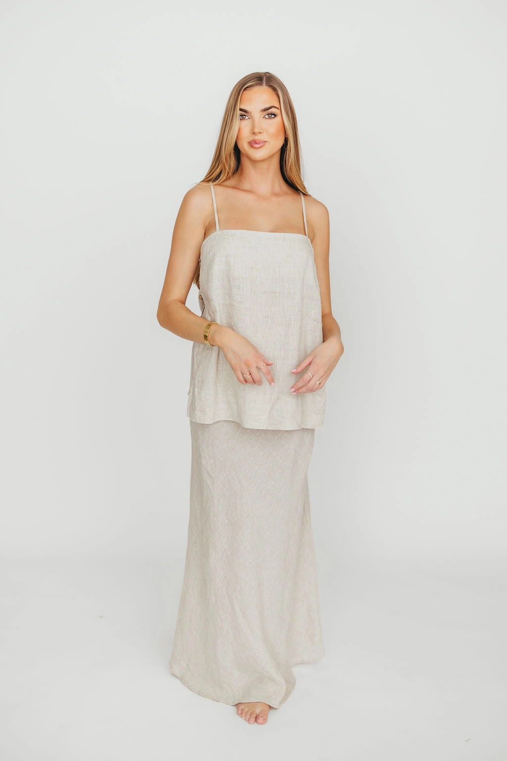 Novella 100% Linen Woven Maxi Skirt in Linen *Final-Sale* t shirt Wrinkle Free Fabric