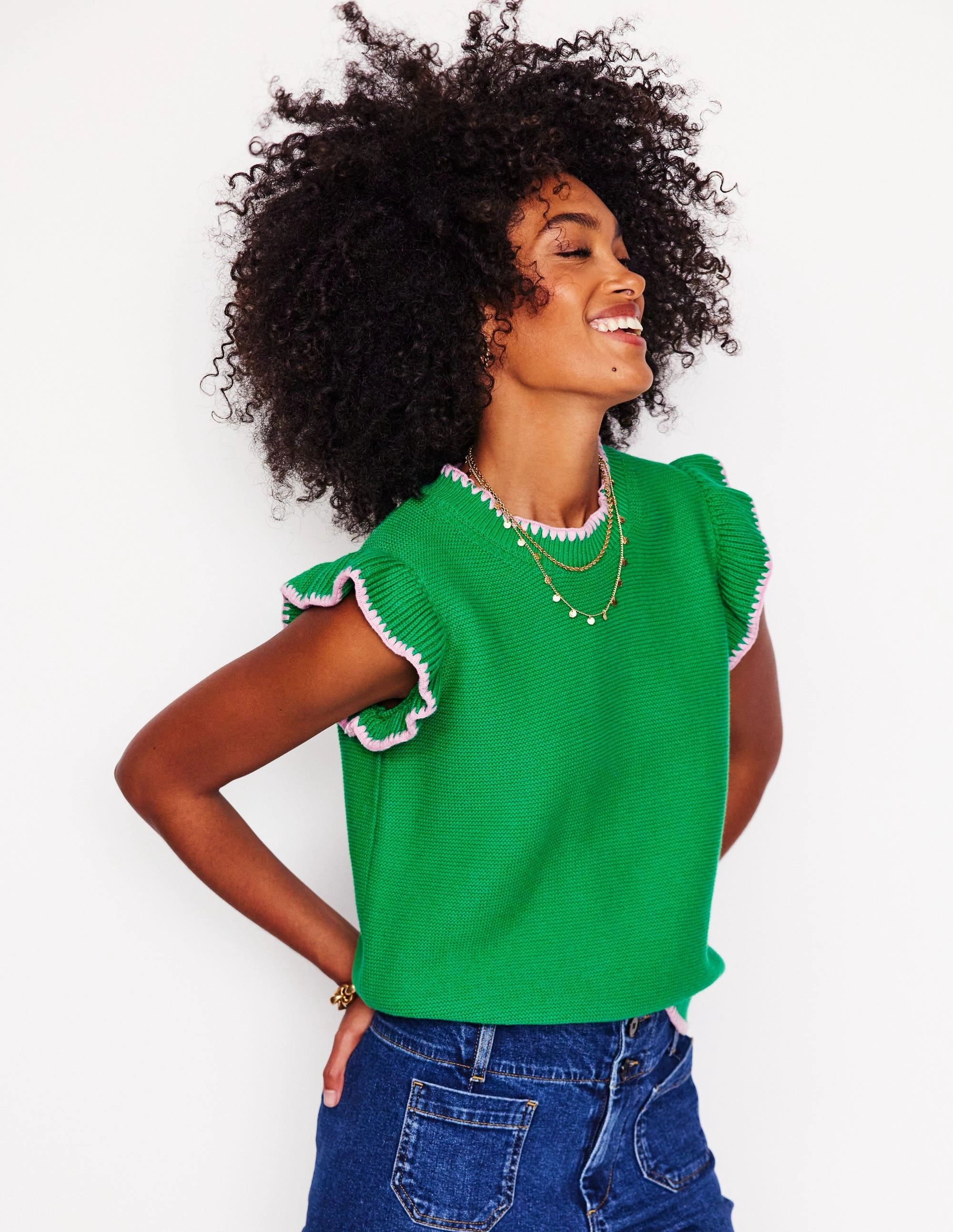 Fall Comfort Lena Stitch Detail Tank-Rich Emerald