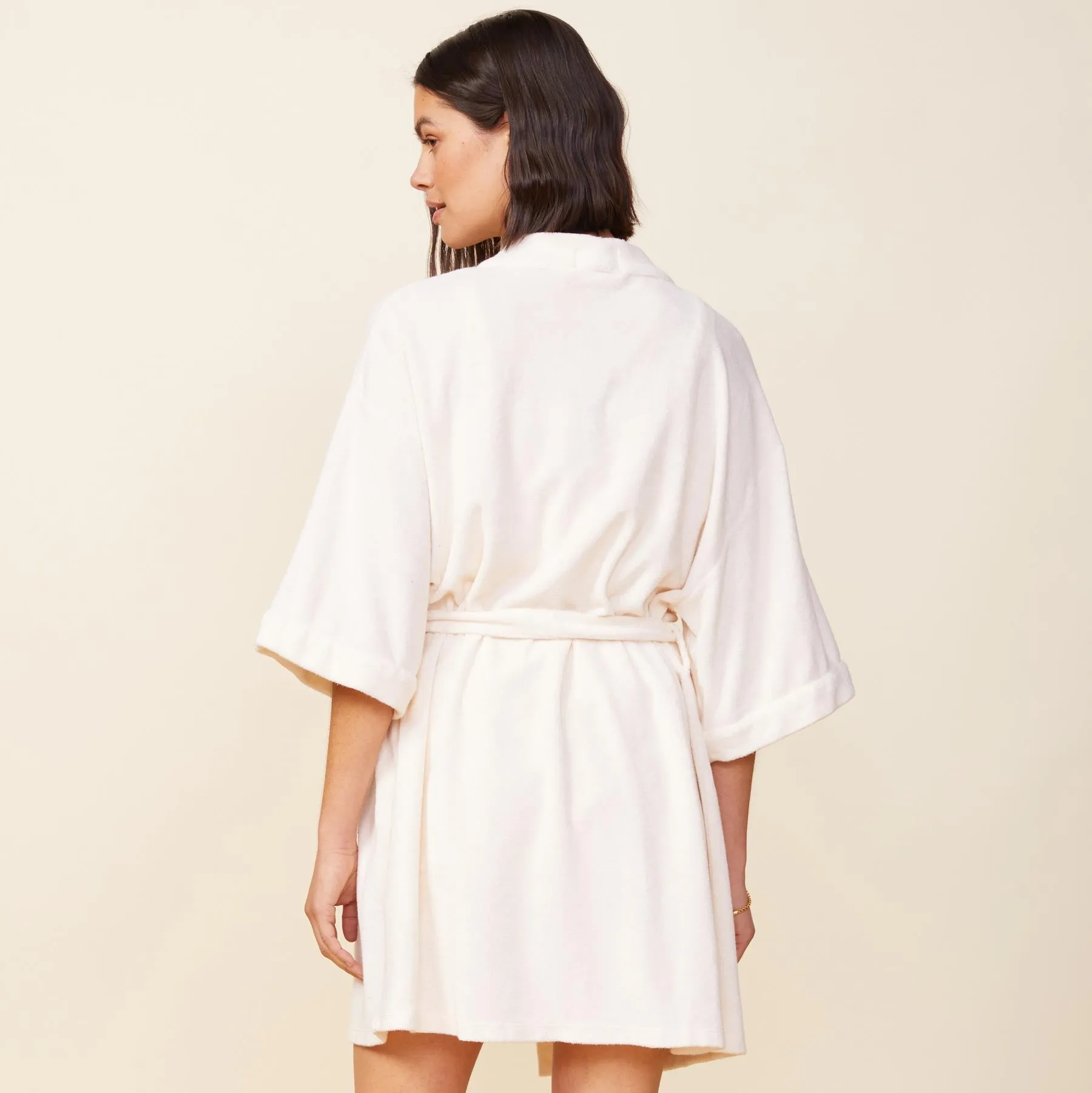 Terry Cloth Bath Robe ContrastTipping Non Chafe Armholes