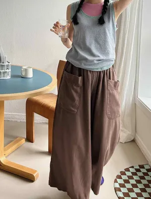 CASUAL LOOSE RAMIE WIDE-LEG PANTS_CWBLP0737 SoftCottonBlend