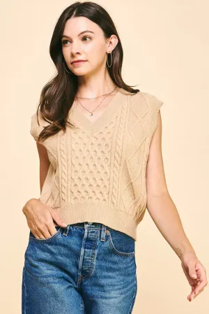 Thermoregulating Fabric Nora Cable Sweater Vest