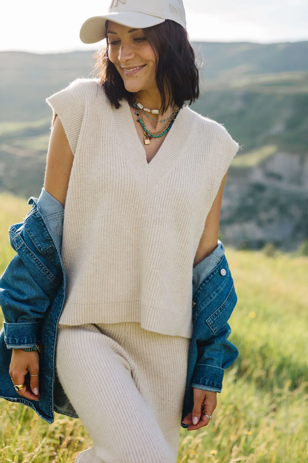 Nora V-Neck Sweater Vest Set