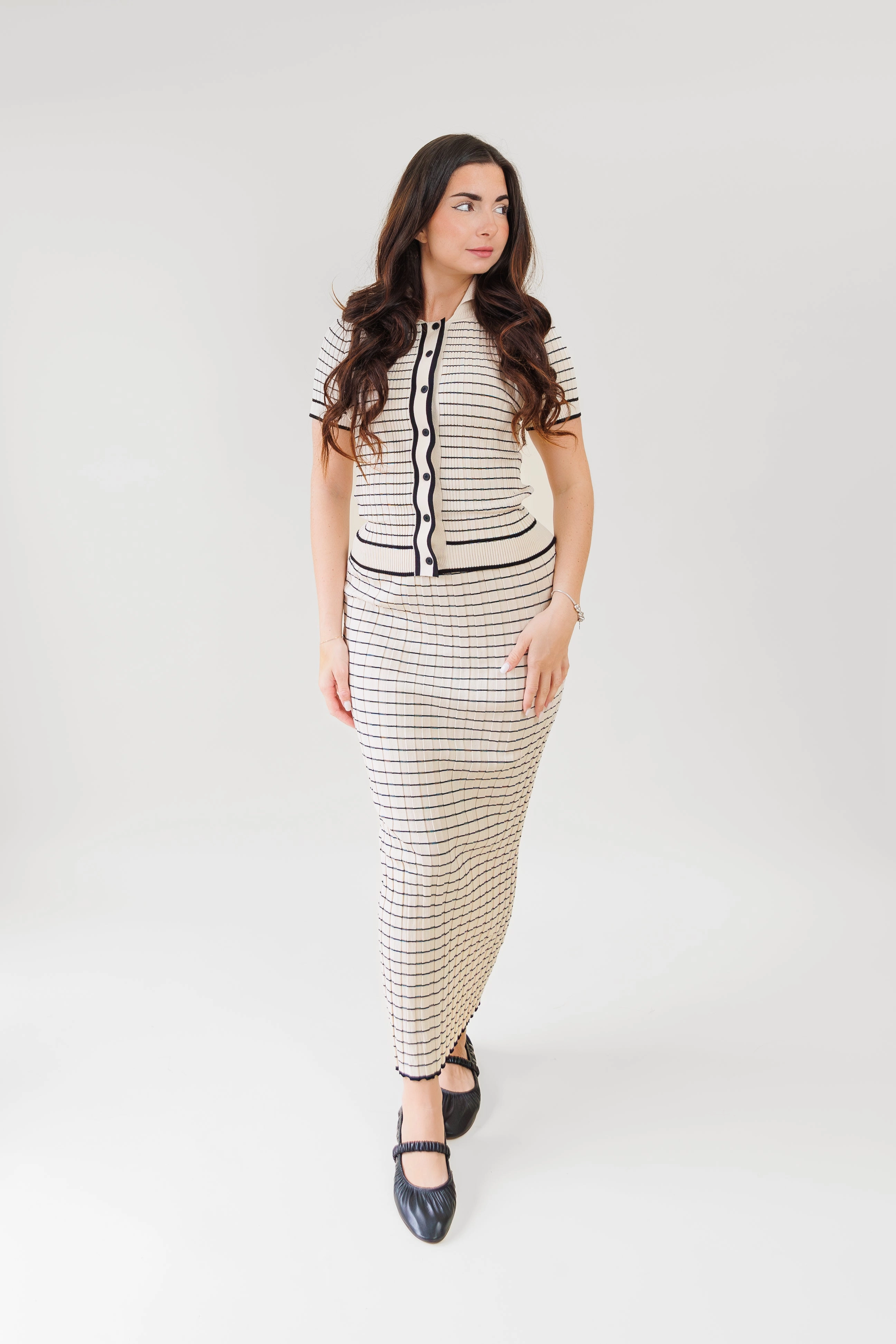 NOVA STRIPED SKIRT Friction Resistant Fabric
