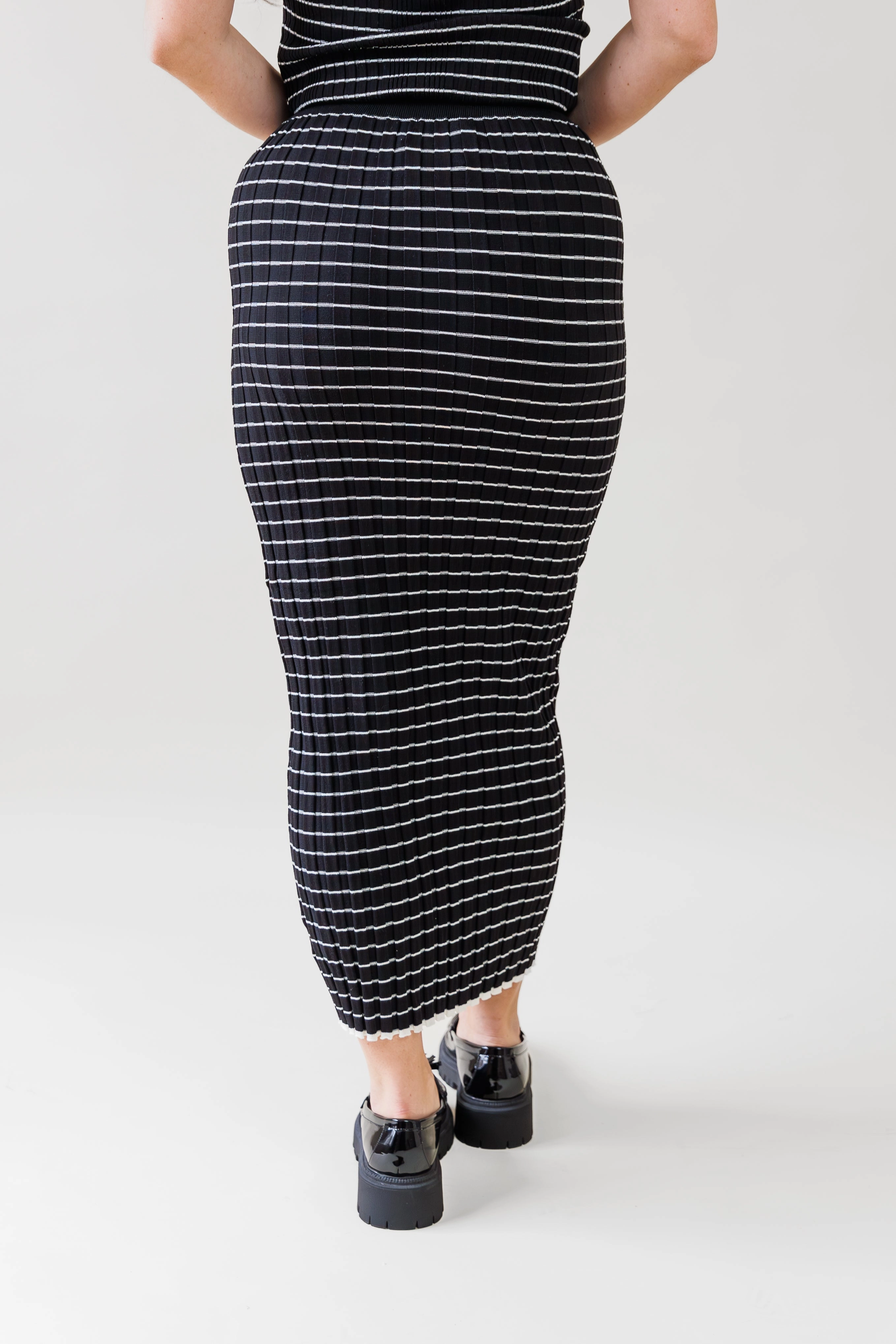 Carbon Infused Fabric Tough Stretch NOVA STRIPED SKIRT