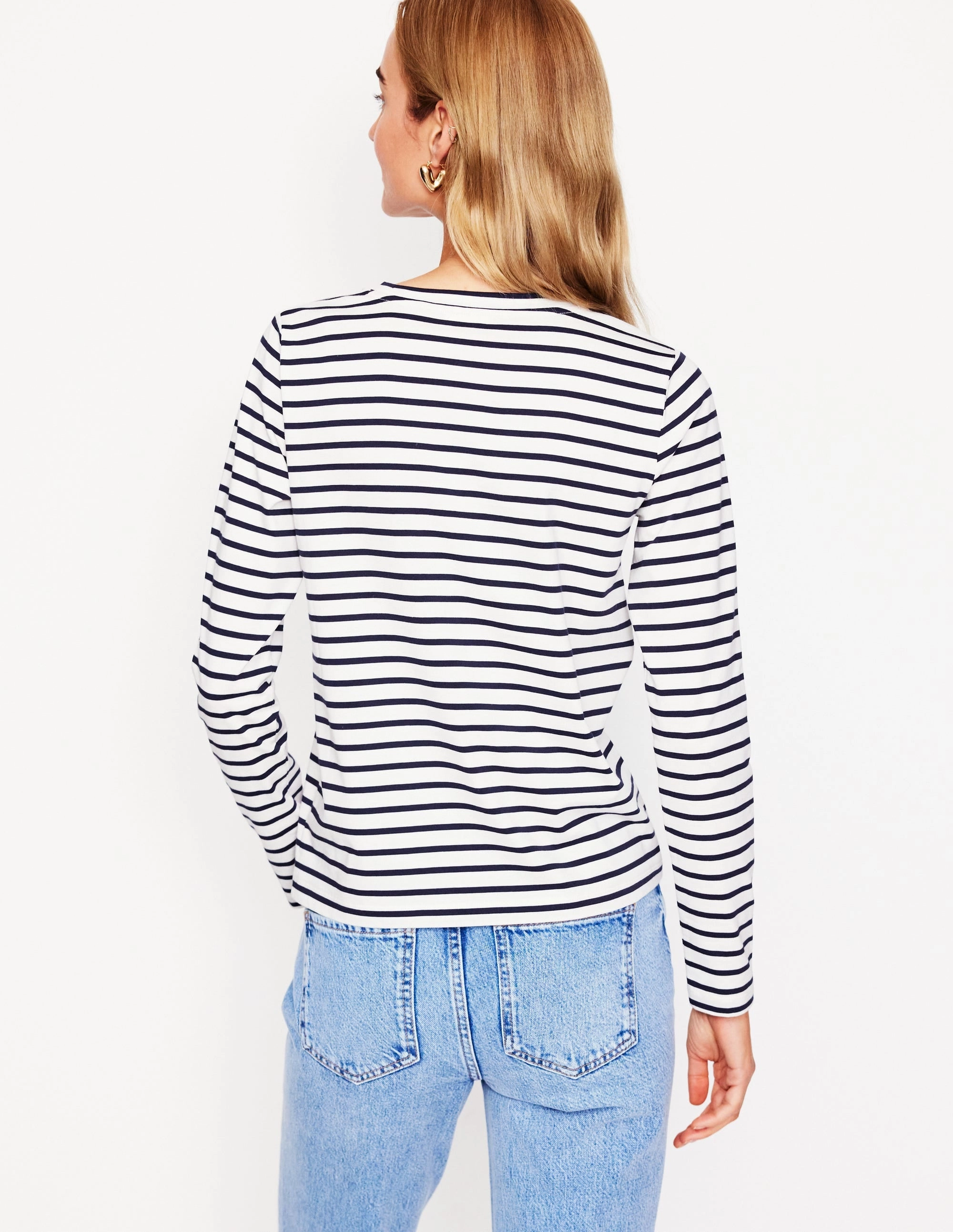Outdoor Apparel Novelty Long Sleeve Jersey Top-Ivory, Navy Heart