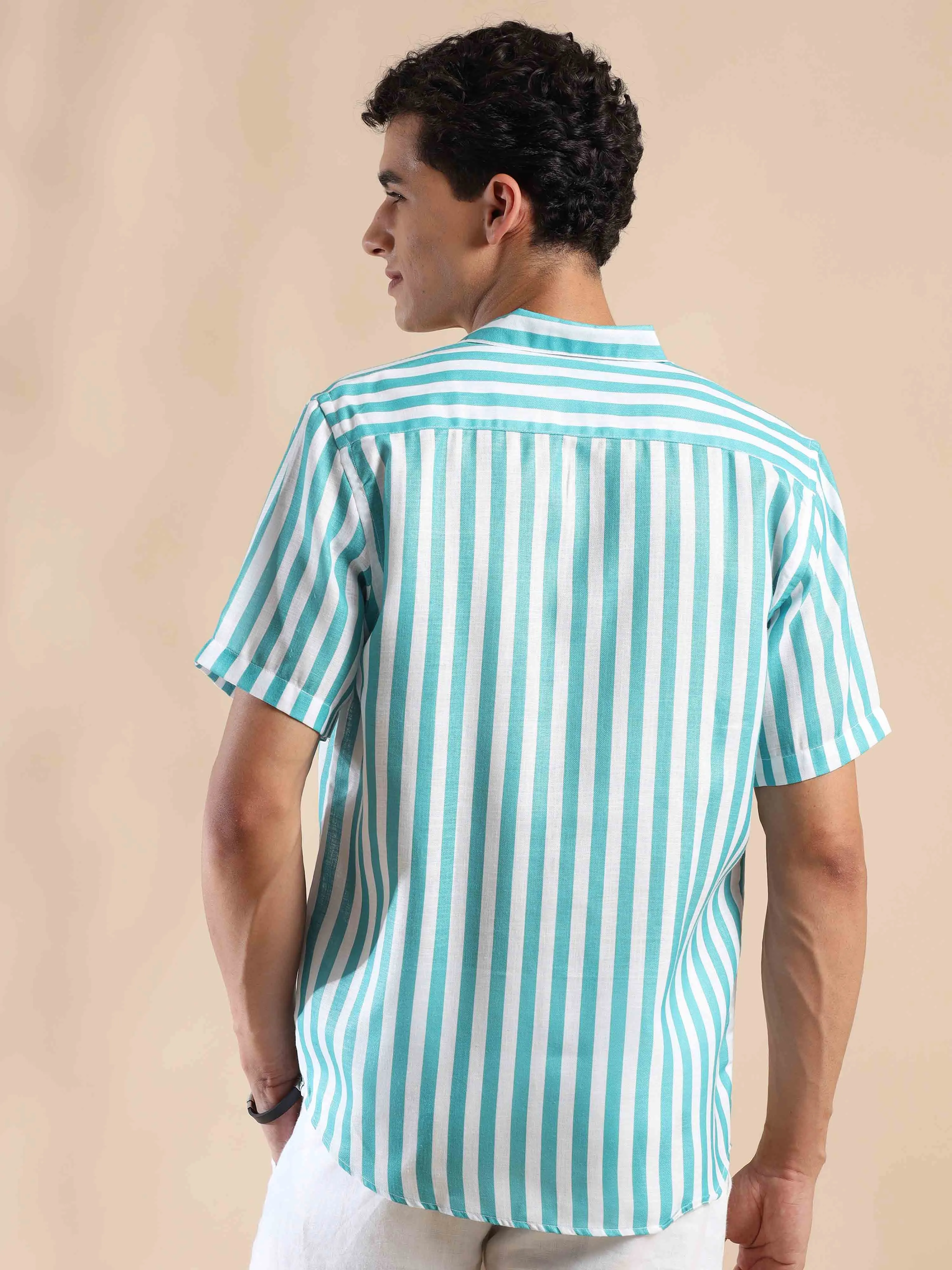 Oceanic Hosta Oasis Stripes Cotton Shirt