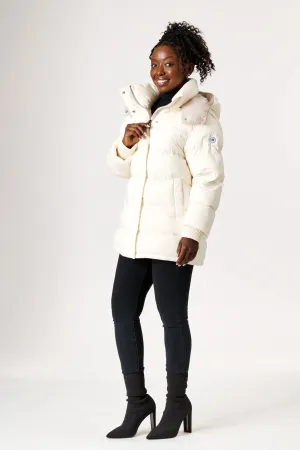Odelle Vegan Down Jacket | Off White & Linen