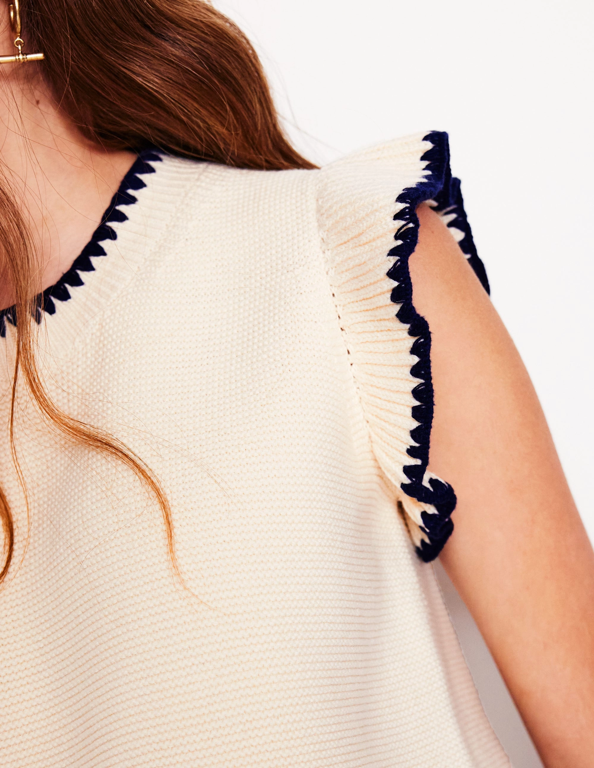 Bonded Seam Reinforcement Lena Stitch Detail Tank-Warm Ivory