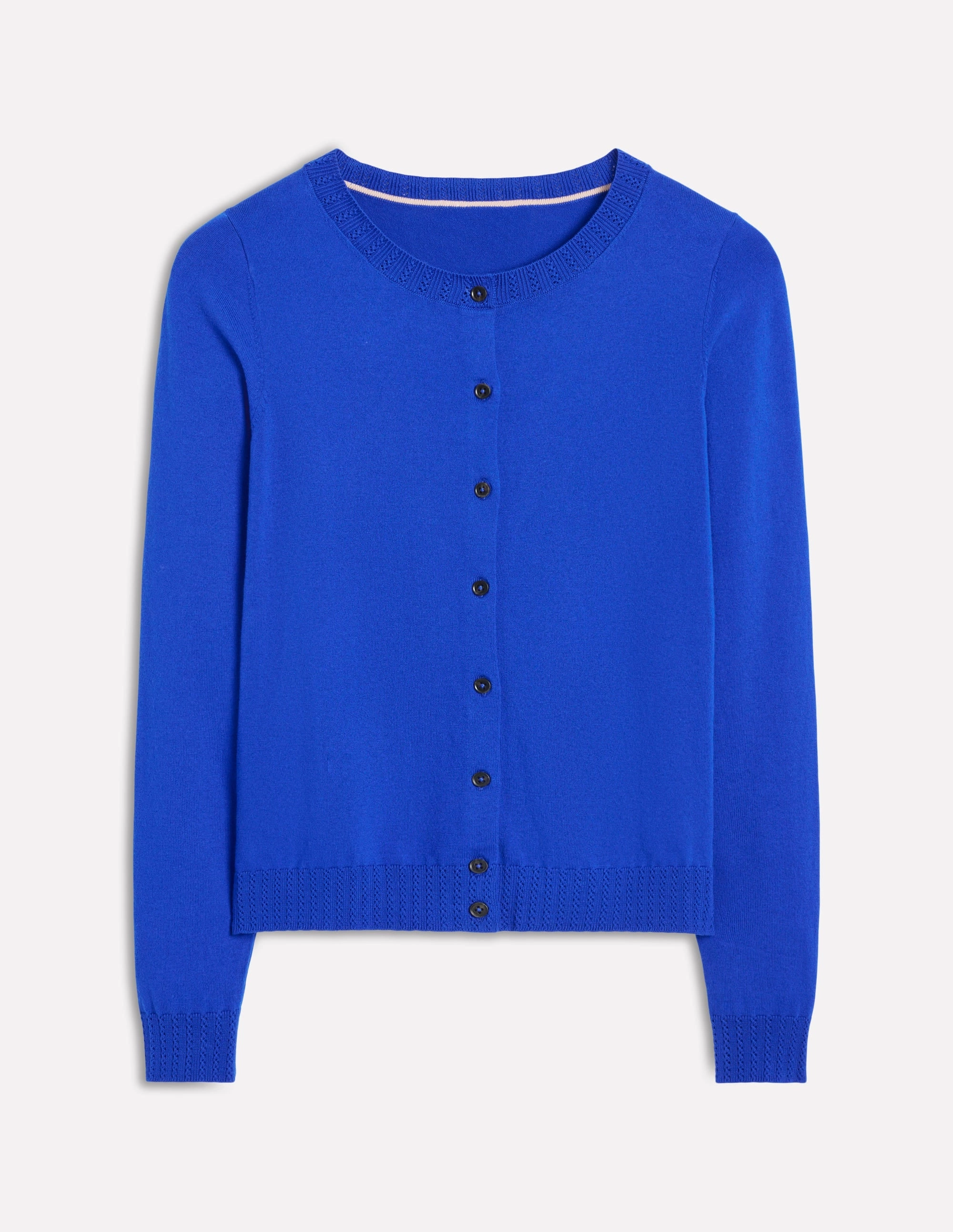 UVProtective Layer Eco Conscious Manufacturing Emilia Cotton Crew Cardigan-Bright Blue
