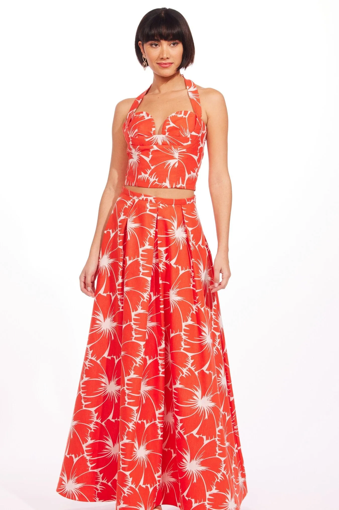 Fast fashion Refined Mood Anova Skirt-Scarlet Bloom
