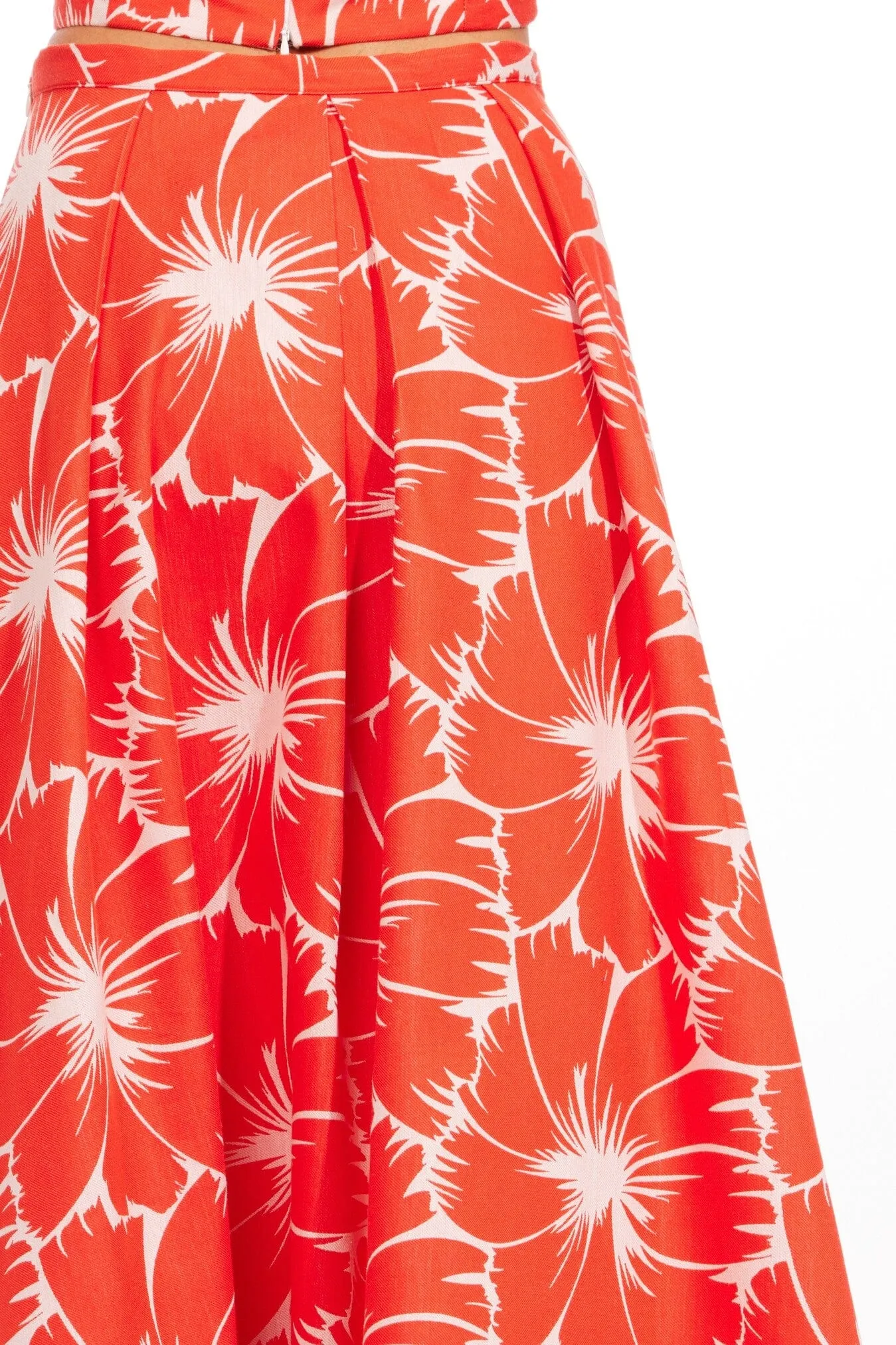 Artisan Print Anova Skirt-Scarlet Bloom
