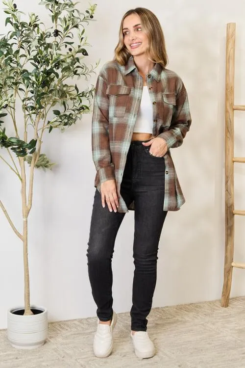 Olive and Brown Plaid Shirt