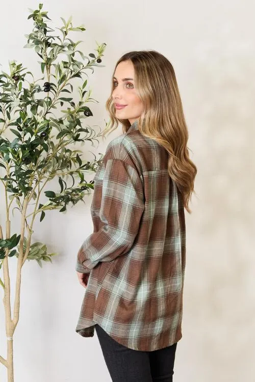 Olive and Brown Plaid Shirt