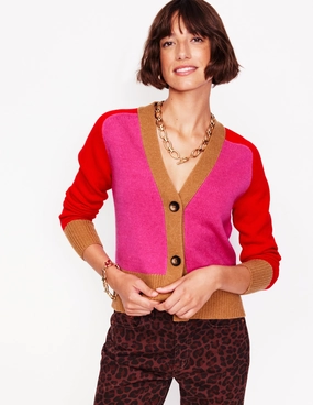 Olivia Merino Cardigan-Party Pink Travel Light FourWay Stretch Fabric