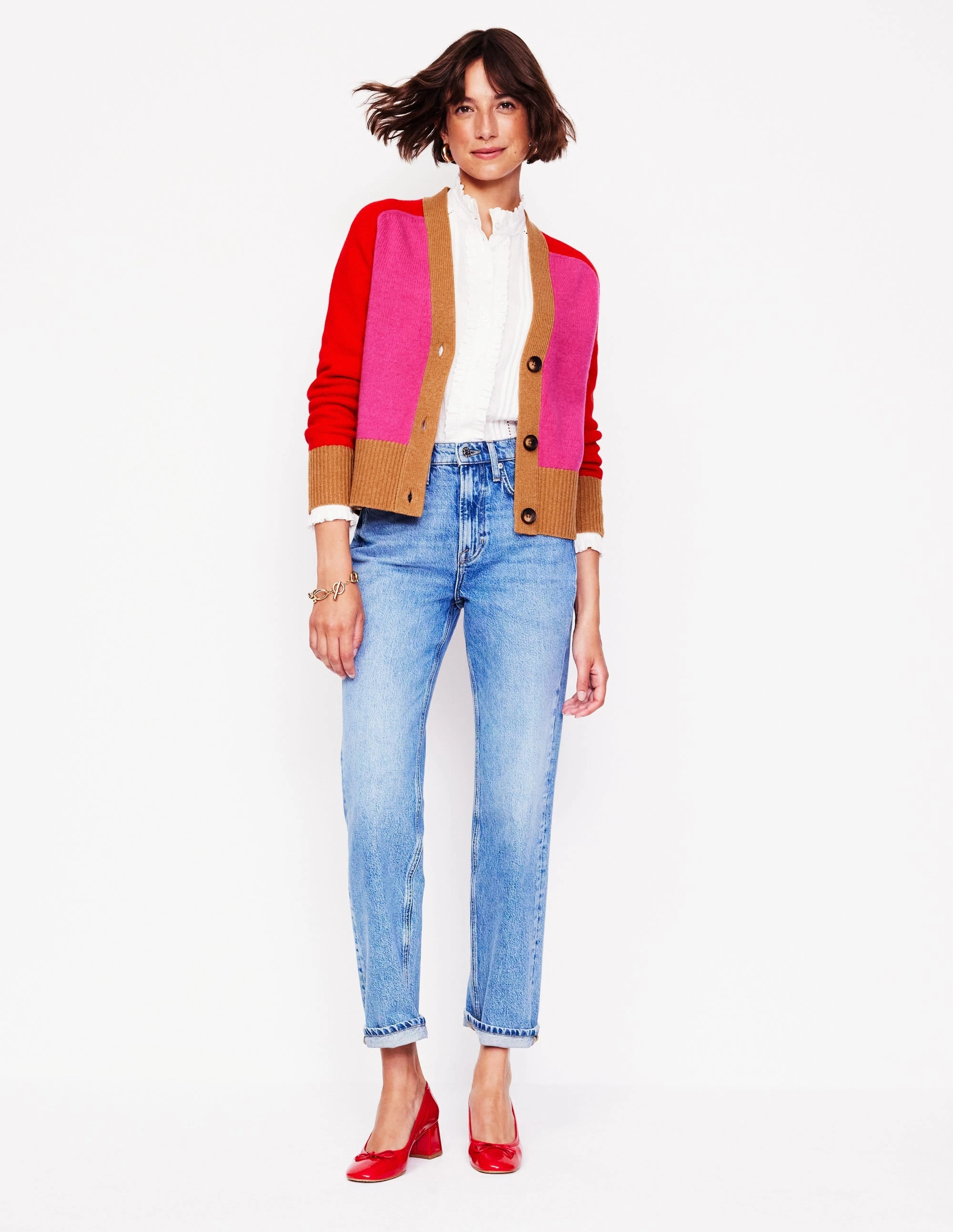 Olivia Merino Cardigan-Party Pink Home Casual Outfit
