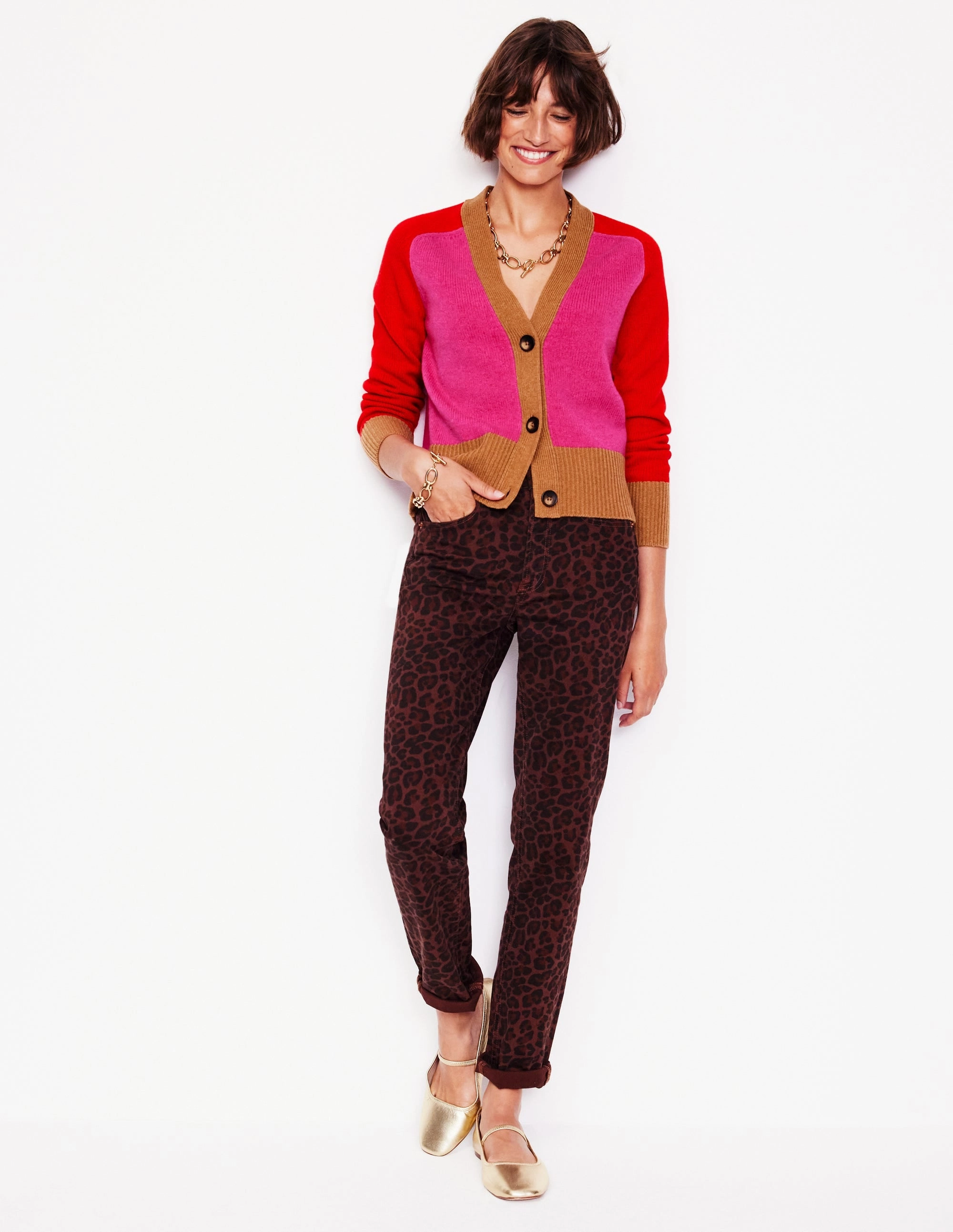 Winter Travel Olivia Merino Cardigan-Party Pink