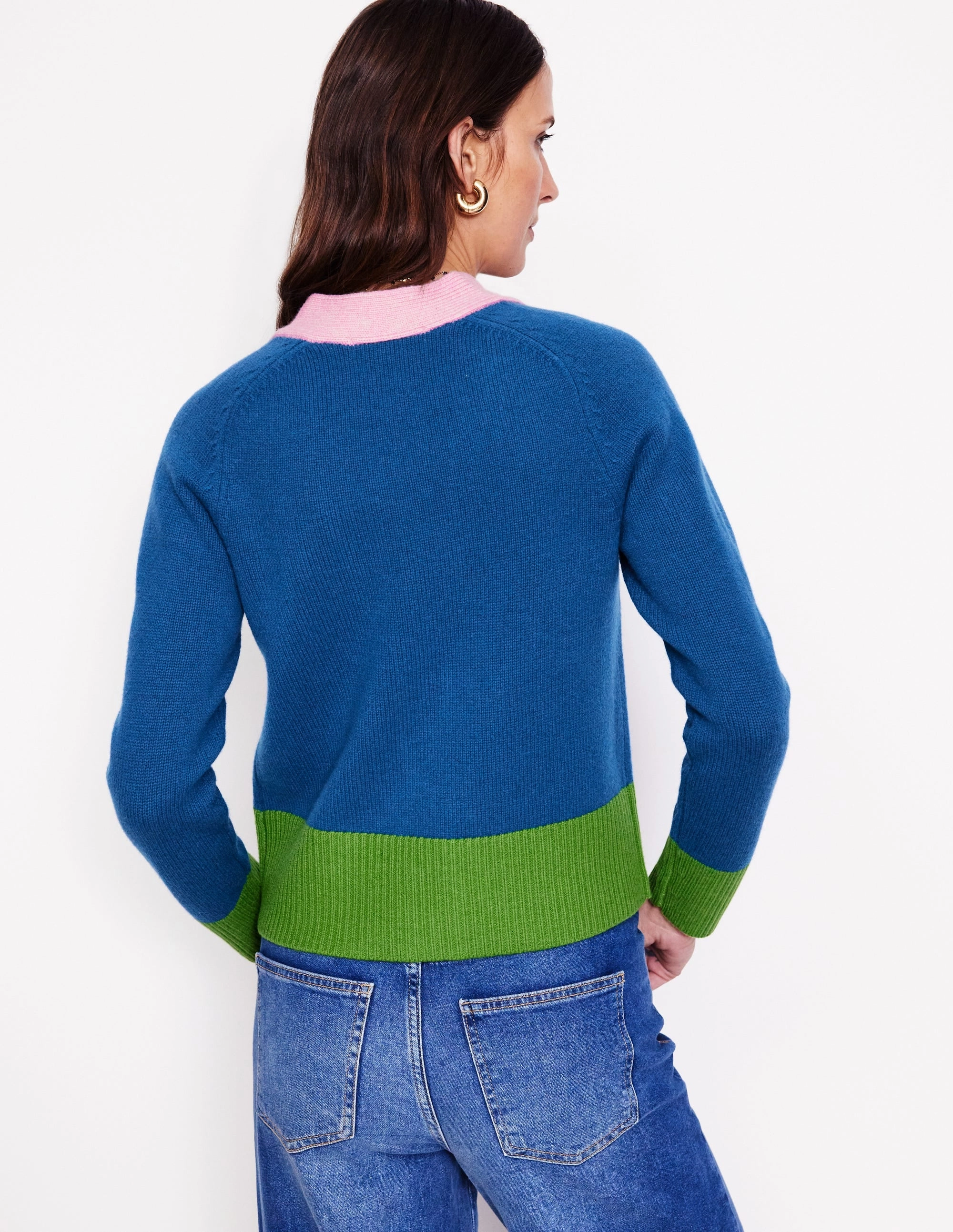 Simple Outfit Olivia Merino Cardigan-Sapphire Blue