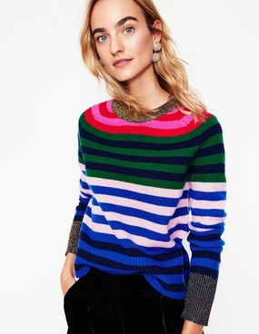 Knitwear Repair Toolkit Olivia Merino Jumper-Multi, Rainbow Stripe