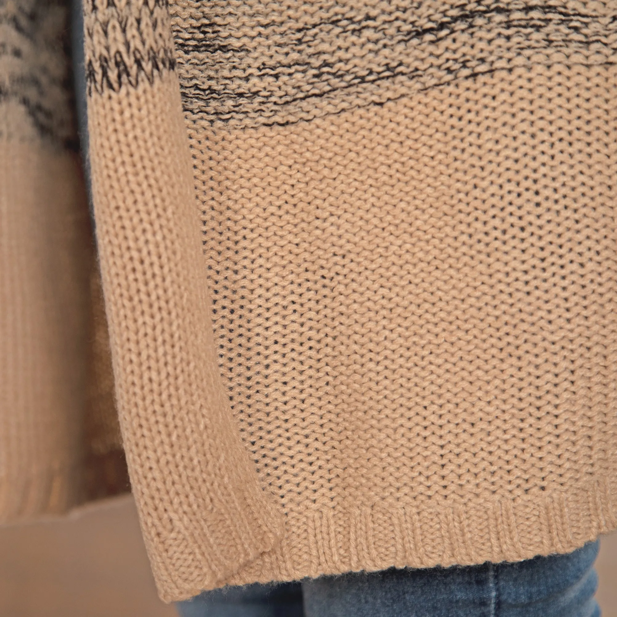 Ombre Knitted Open Cardigan