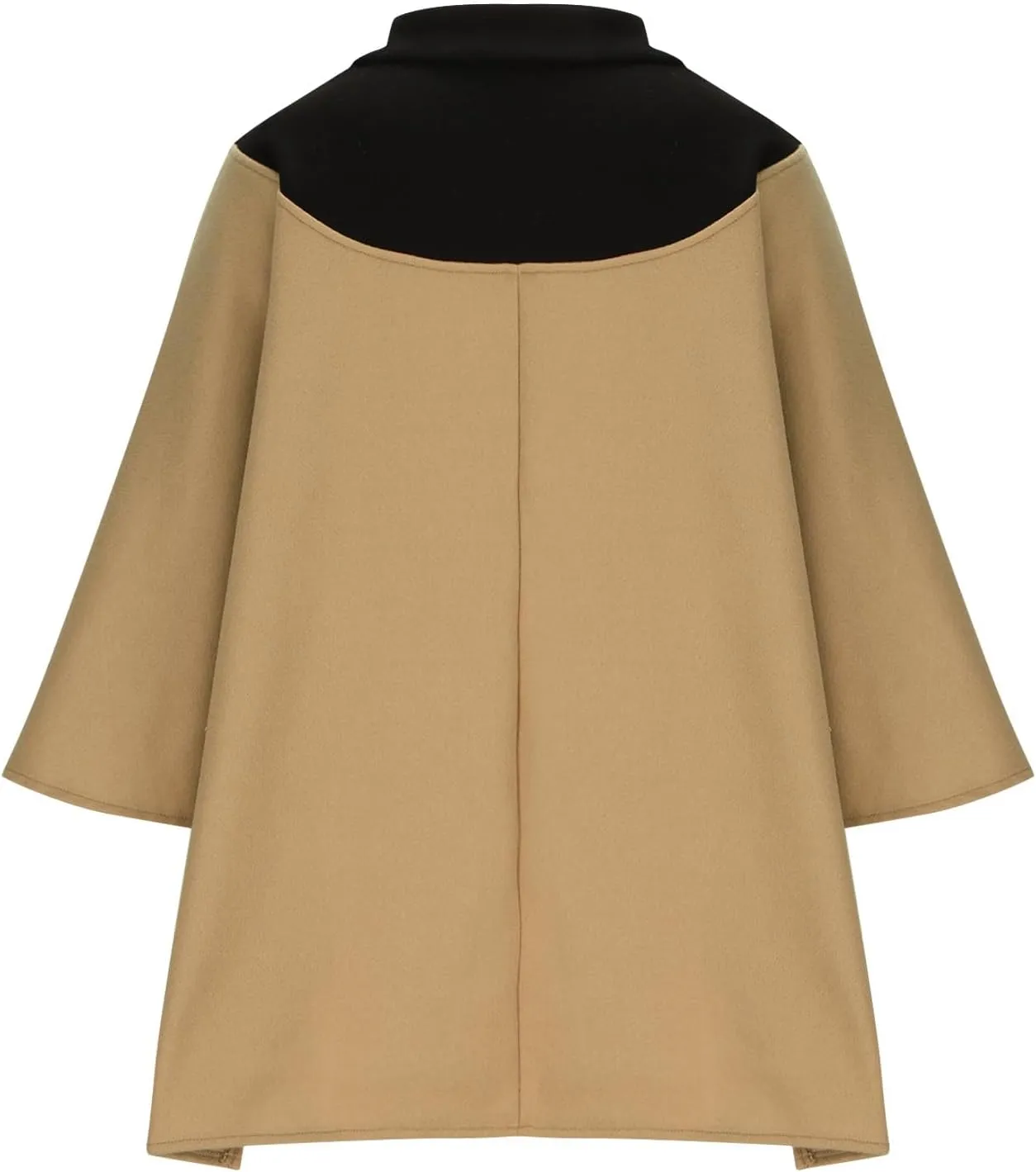 Oplxuo Womens Wool Blend Coat Oversized Long Sleeve Full Zip Up Trench Coat Stand Collar Color Block Plus Size Fall Jackets