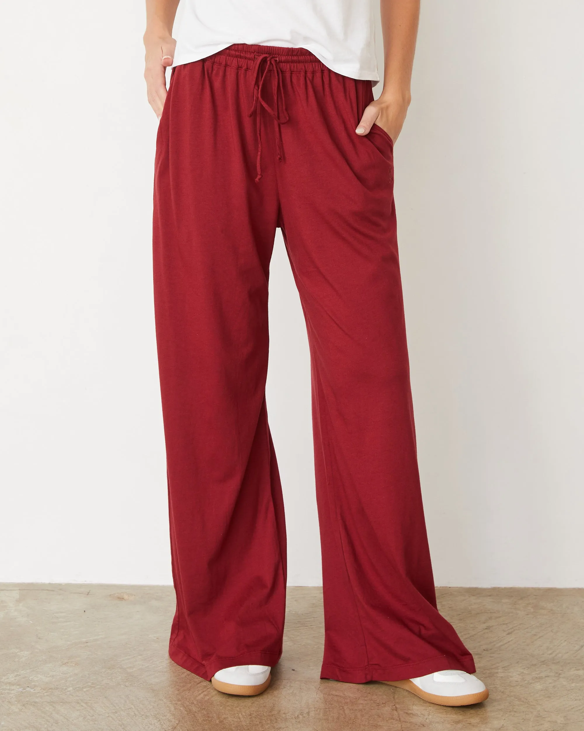 Organic Jersey Wide Leg Pant Quick-Dry Material Stretching Fit