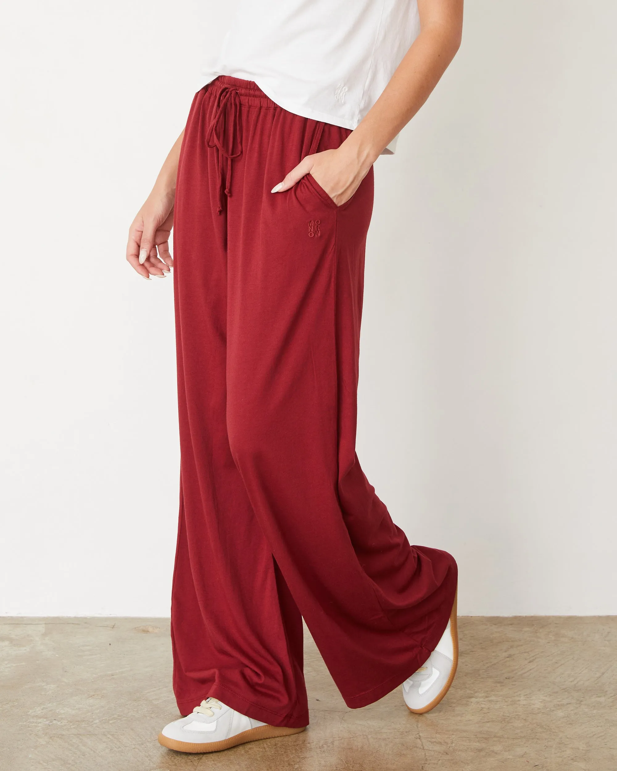 Tangle Free Cuffs Organic Jersey Wide Leg Pant