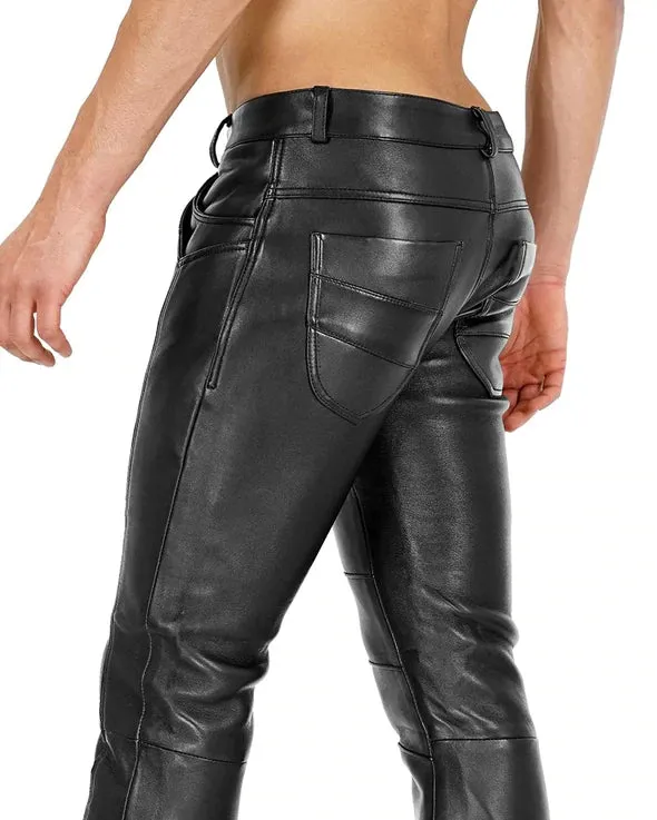 Original Cowhide Thick Leather Men's Pant