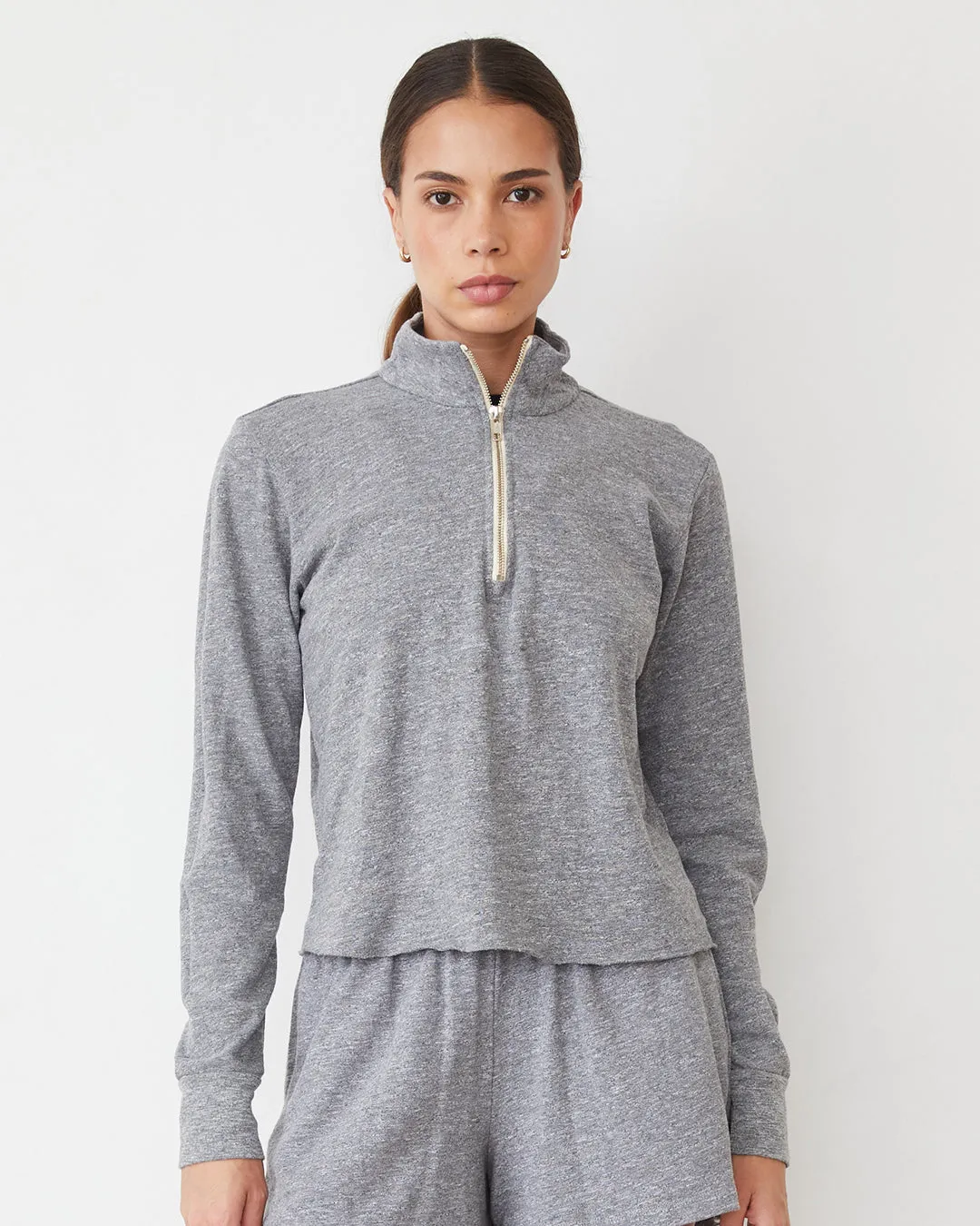 Original Fleece Half Zip Sweatshirt Basic Warm Soft Cut