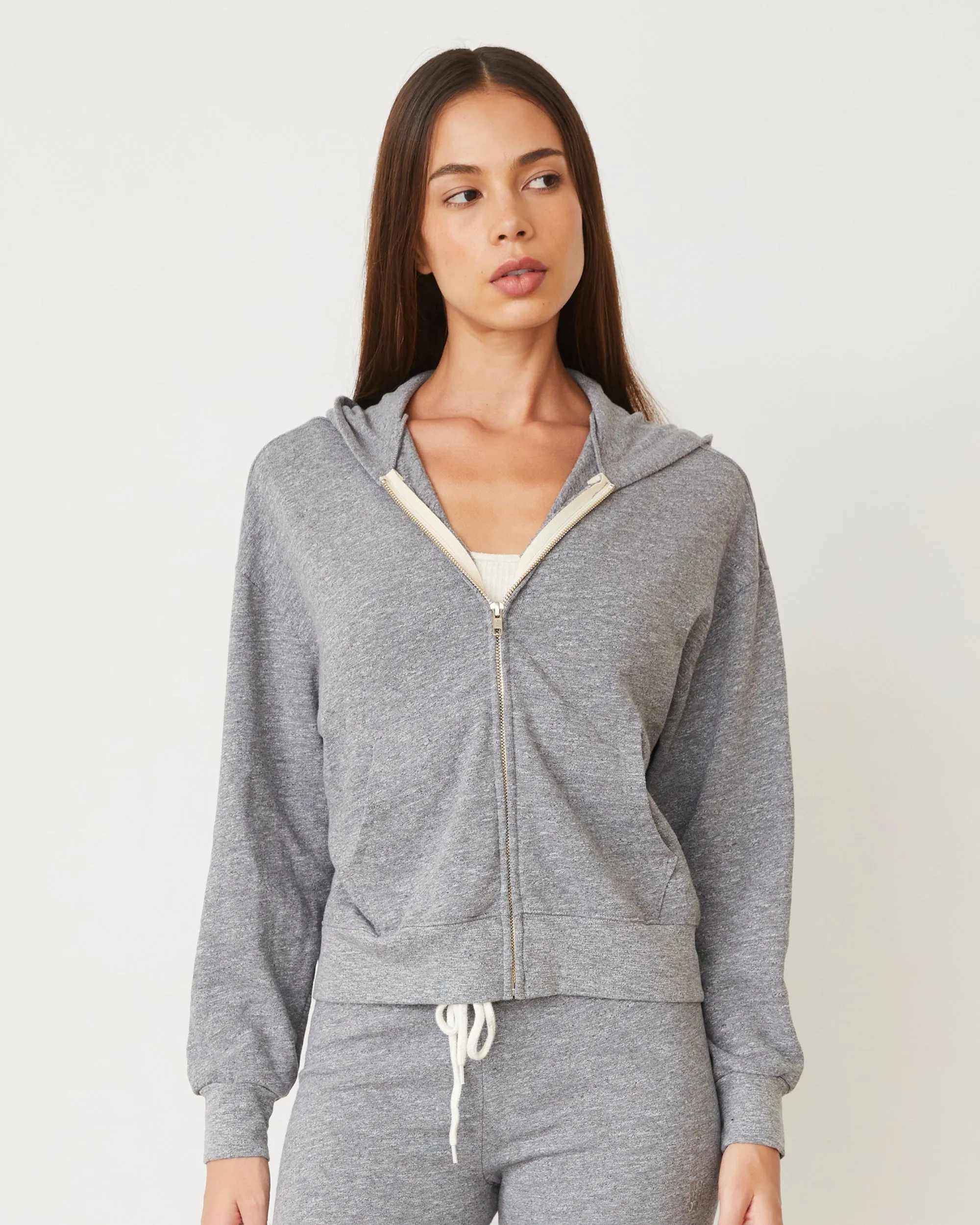 Boat-Neck Original Fleece Zip Up Hoody