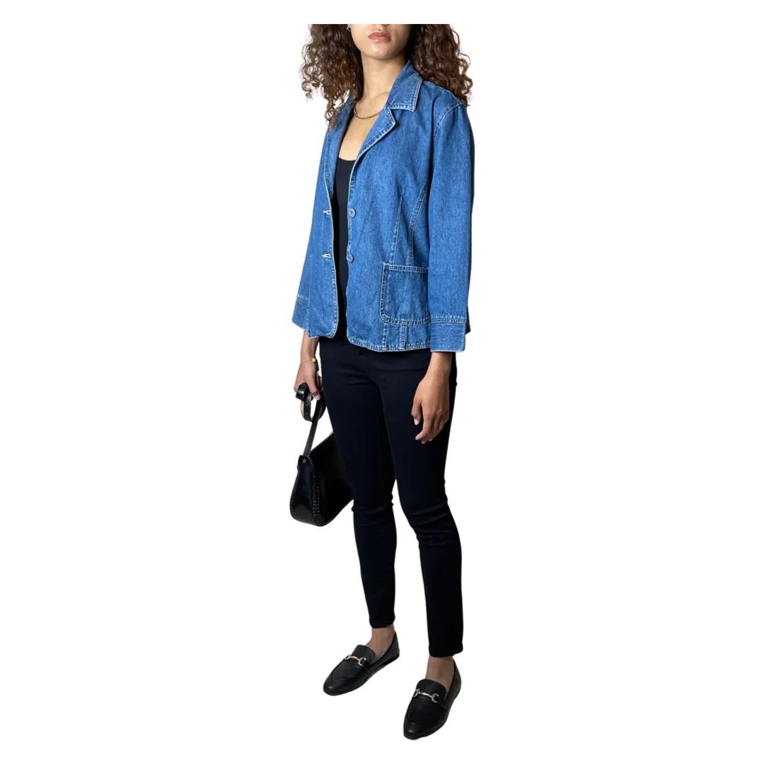 Original Vintage 1990's Blue Denim Jacket UK 8 - 10