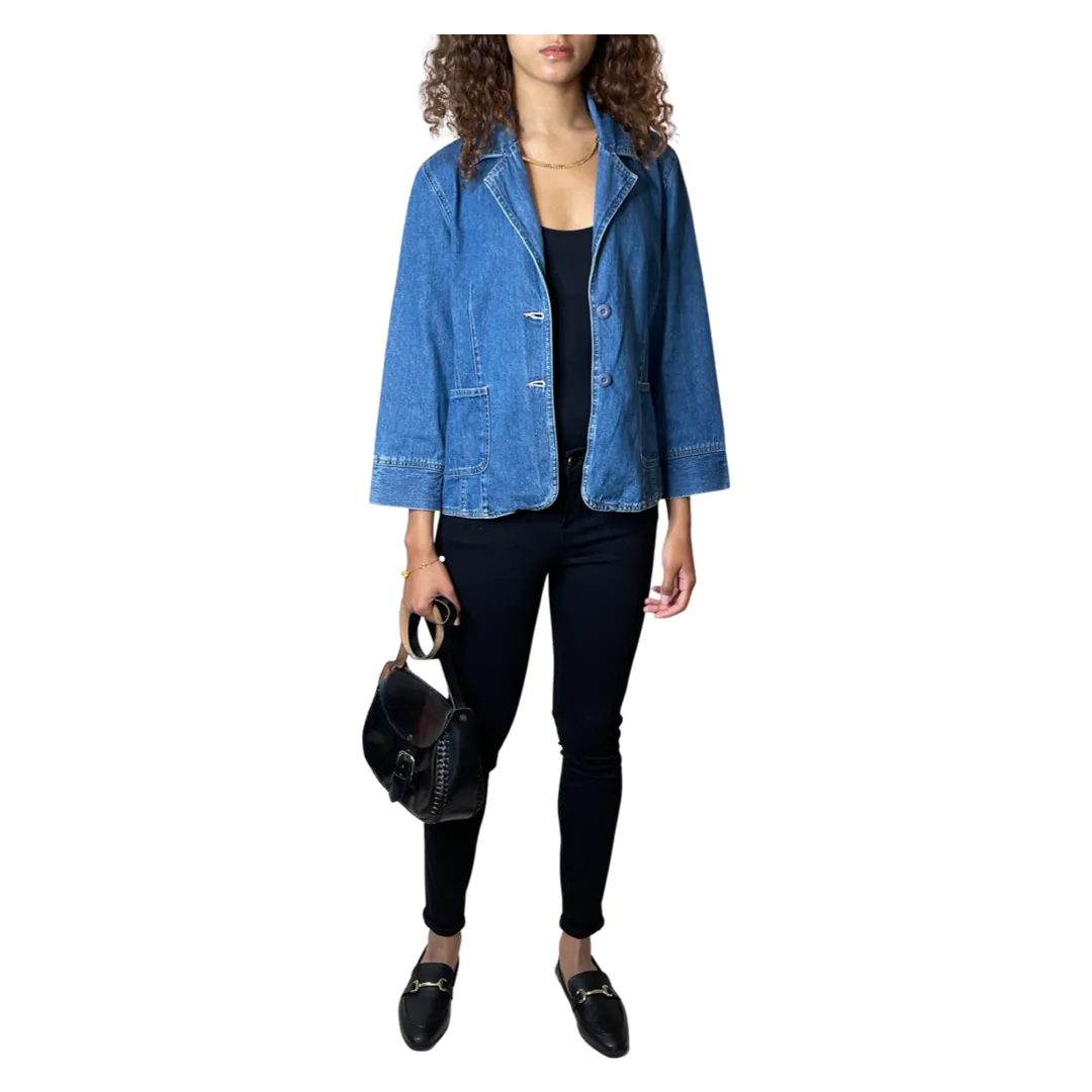 Original Vintage 1990's Blue Denim Jacket UK 8 - 10