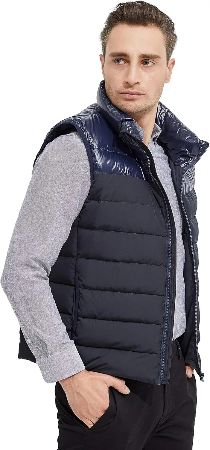Orolay Men's Ultra Lightweight Down Vests Quilted Packable Winter Vest with Stand Collar
