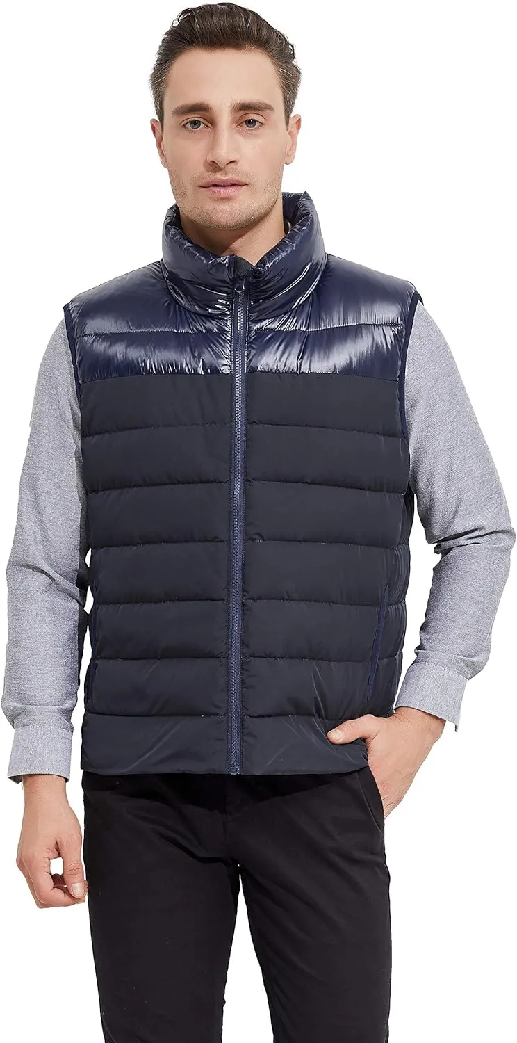 Orolay Men's Ultra Lightweight Down Vests Quilted Packable Winter Vest with Stand Collar