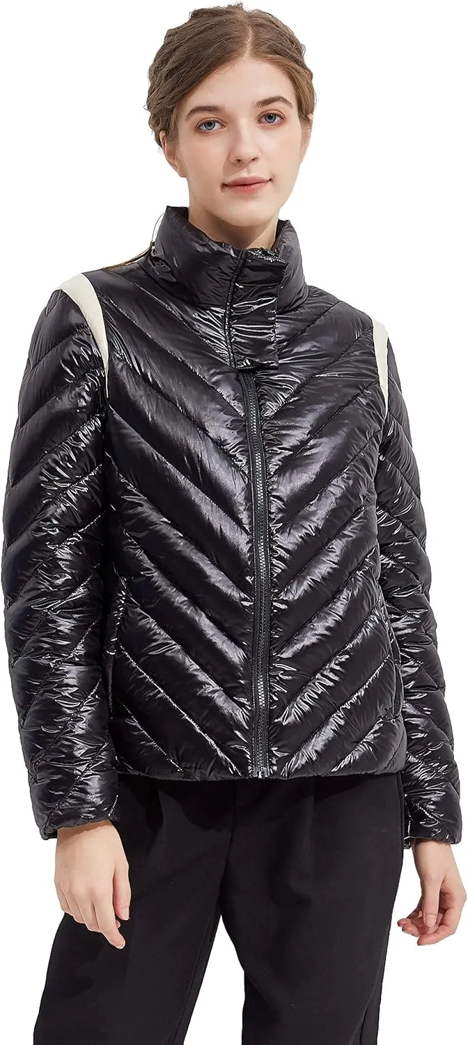 Orolay Women's Lightweight Down Coat Reversible Down Jacket with Hood