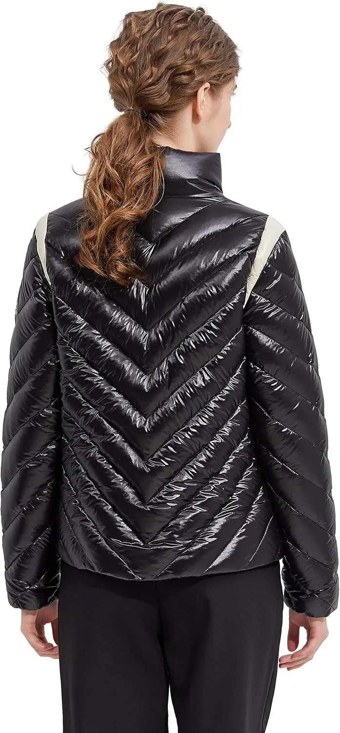 Orolay Women's Lightweight Down Coat Reversible Down Jacket with Hood