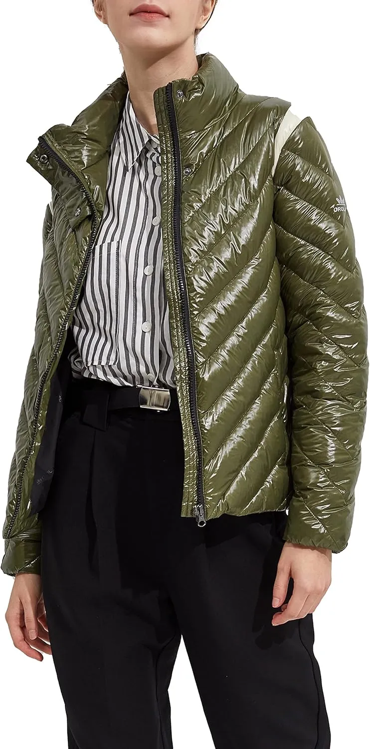 Orolay Women's Lightweight Down Coat Reversible Down Jacket with Hood