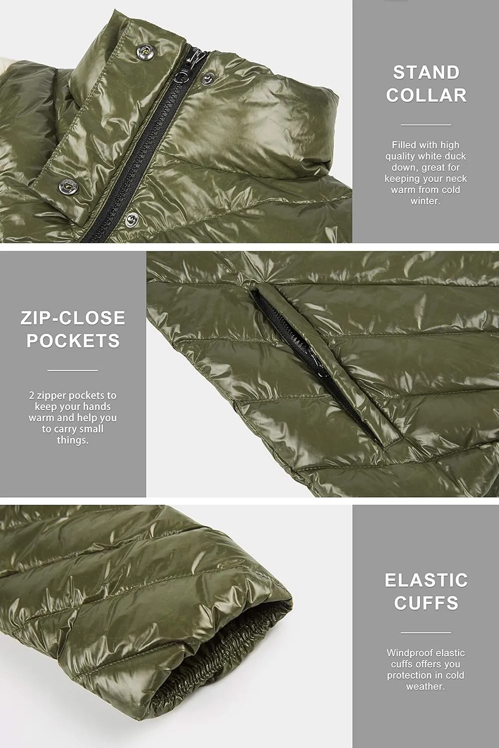 Orolay Women's Lightweight Down Coat Reversible Down Jacket with Hood