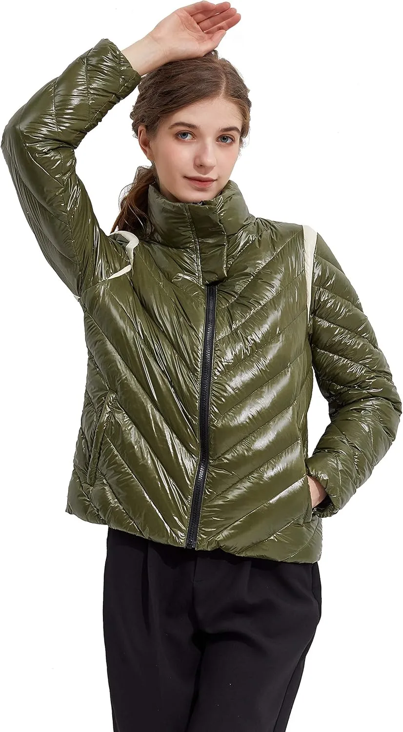 Orolay Women's Lightweight Down Coat Reversible Down Jacket with Hood