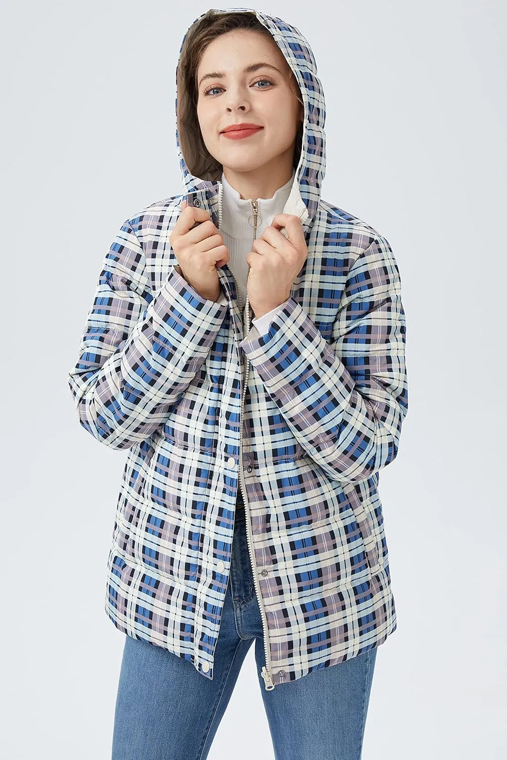 Orolay Women's Lightweight Down Coat Reversible Down Jacket with Hood