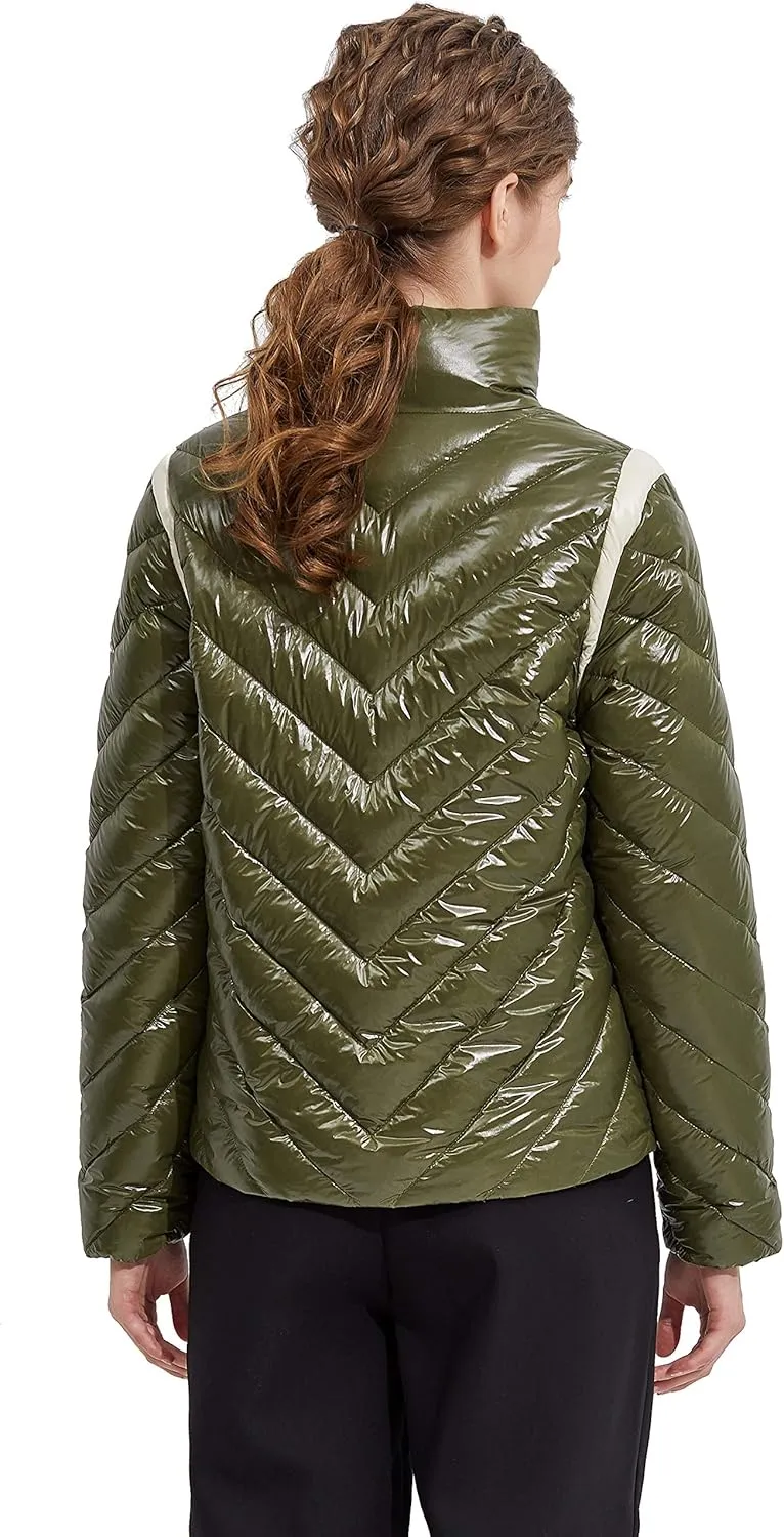 Orolay Women's Lightweight Down Coat Reversible Down Jacket with Hood