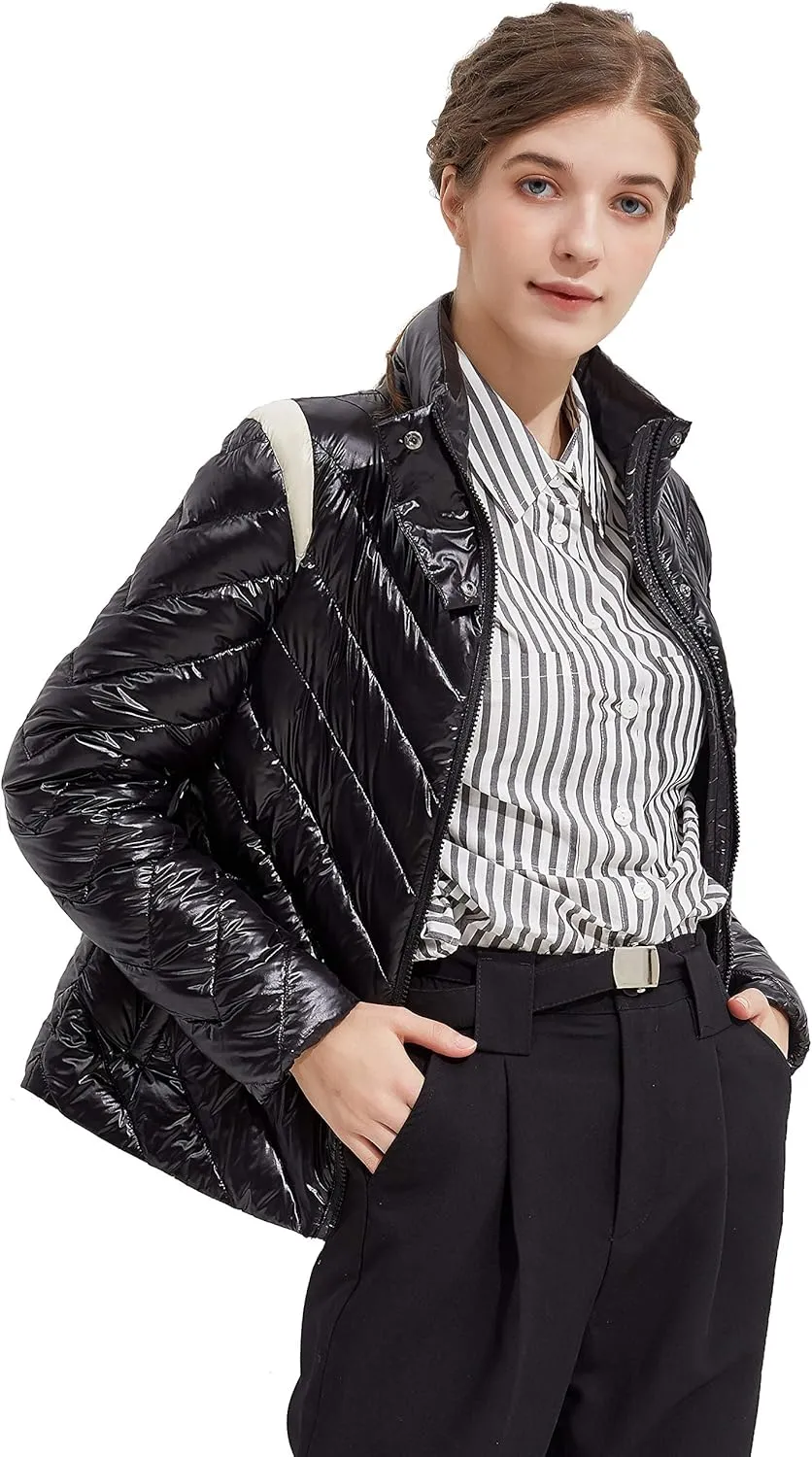 Orolay Women's Lightweight Down Coat Reversible Down Jacket with Hood