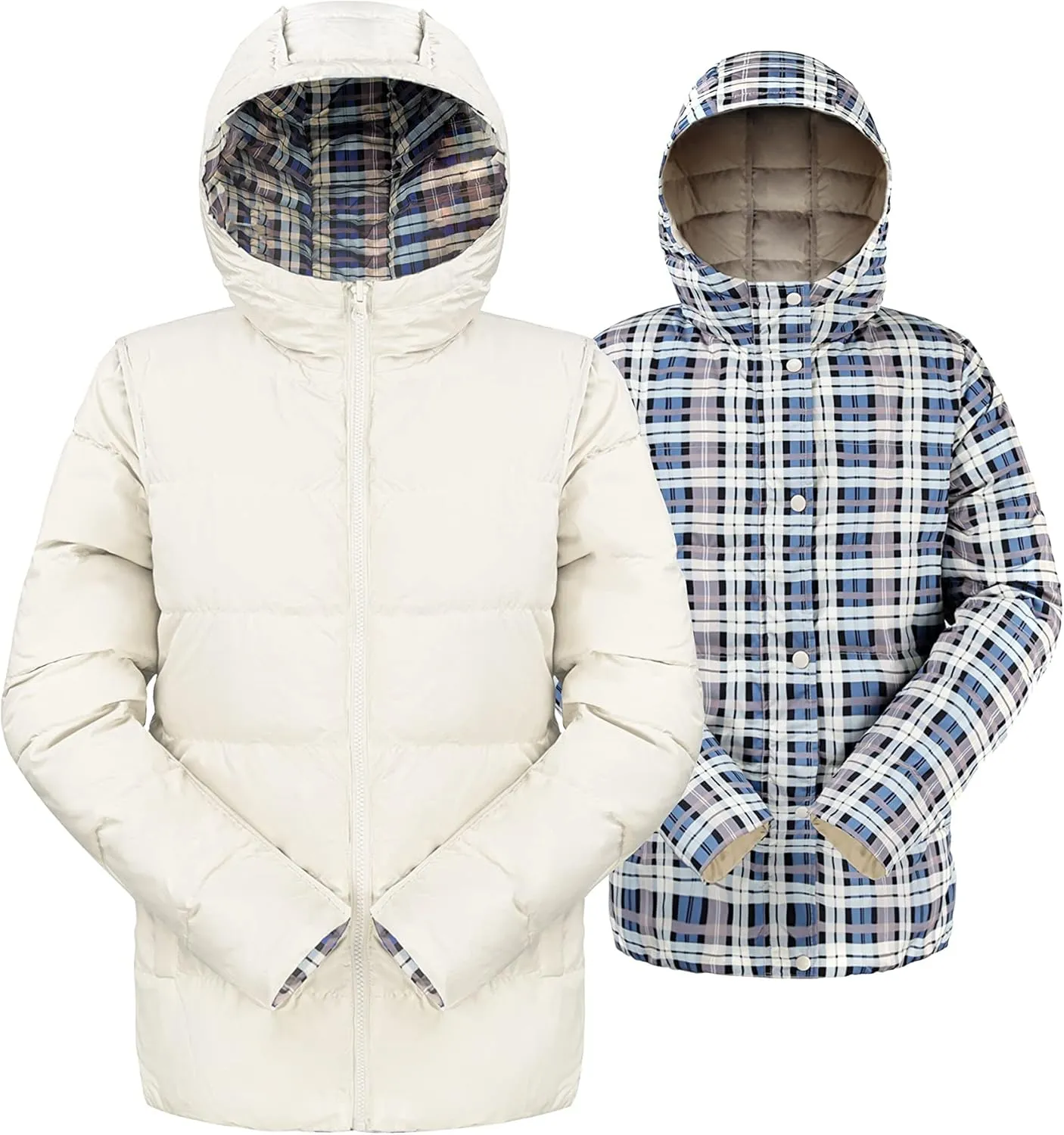 Orolay Women's Lightweight Down Coat Reversible Down Jacket with Hood