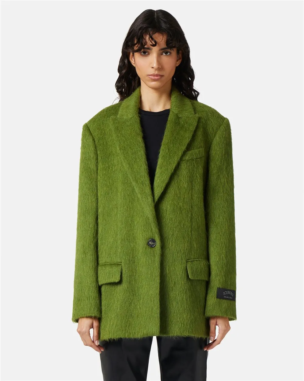 Over-fit single-breasted jacket
