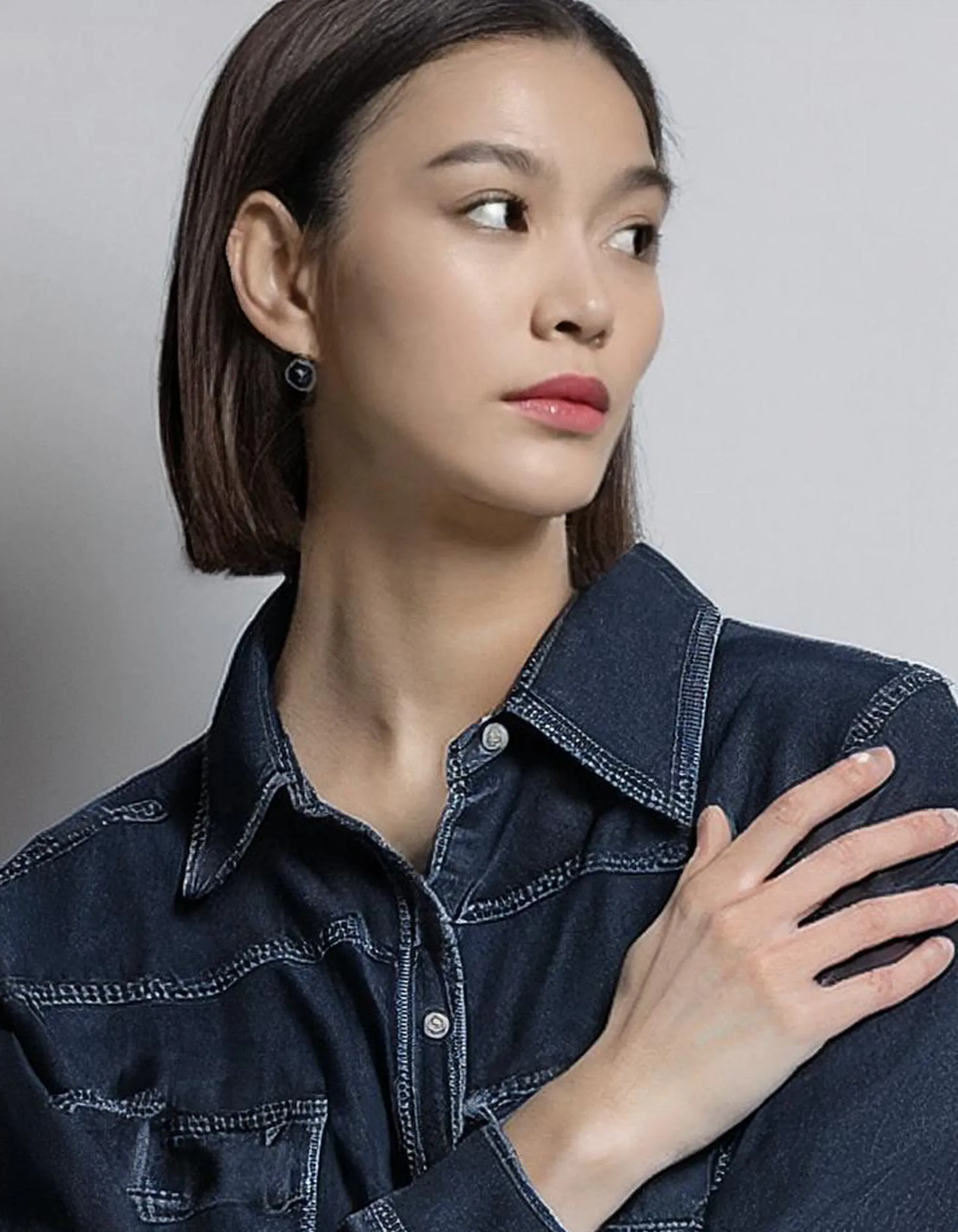 Oversize Fit Dark Blue Denim Shirt