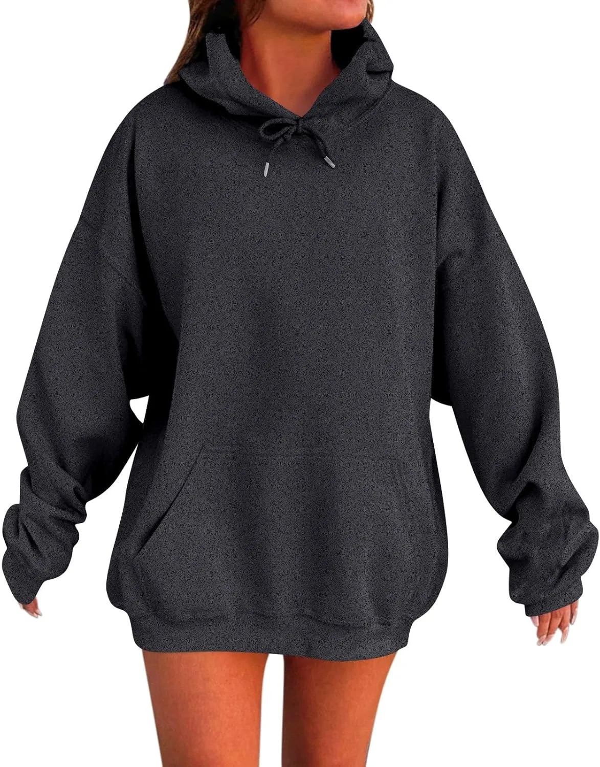 Oversized Hoodies for Women Loose Fit Drop Shoulder Fleece Pullover Sweatshirts Winter Warm Plus Size Hoodie w/Pockets