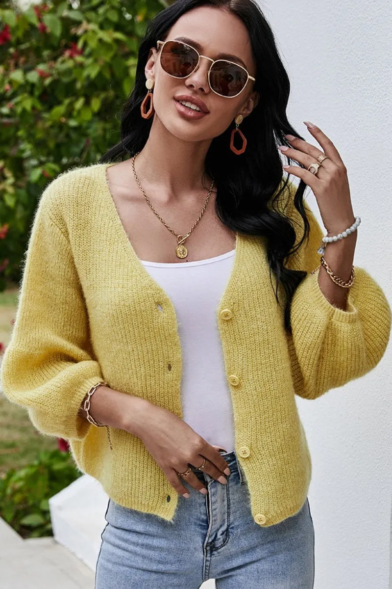 WOMEN LOOSE FIT PLUSH FURRY BUTTON DOWN CARDIGAN BreathableBackVents